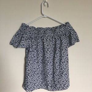 Off-Shoulder Floral Shirt